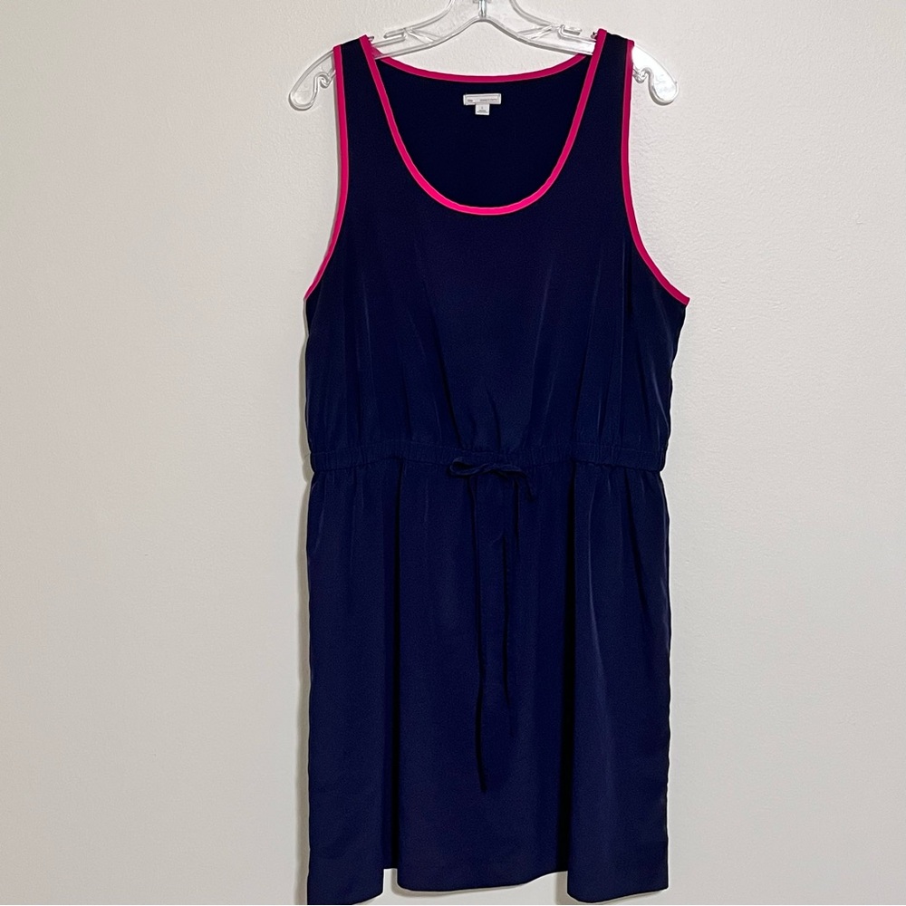 GUC GAP Colleen Navy Tank Dress with Pink Trim size L